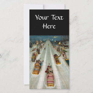 Cartes Pour Fêtes Annuelles Toboggans La nuit d'hiver
