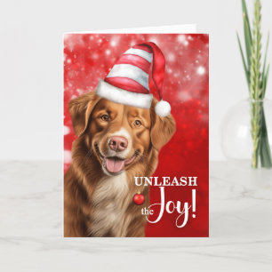 Cartes Pour Fêtes Annuelles Tolling Retriever Dog déchaîner la joie Noël