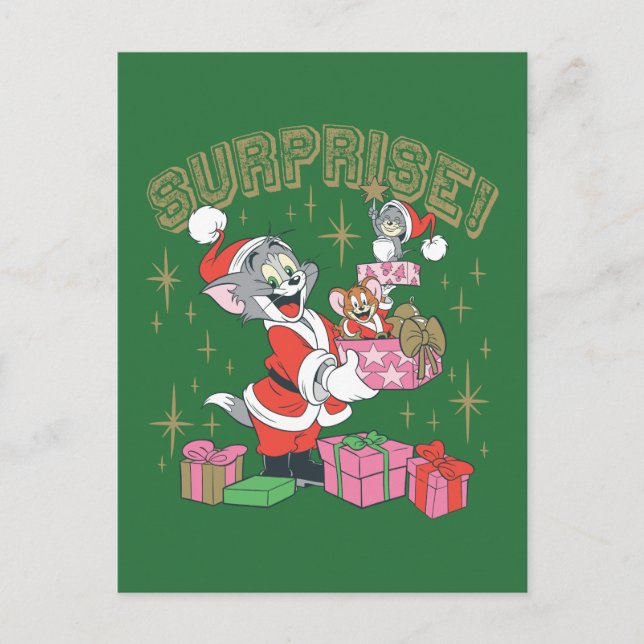 Cartes Pour Fêtes Annuelles Tom, Jerry et Nibbles Surprise de vacances (Devant)