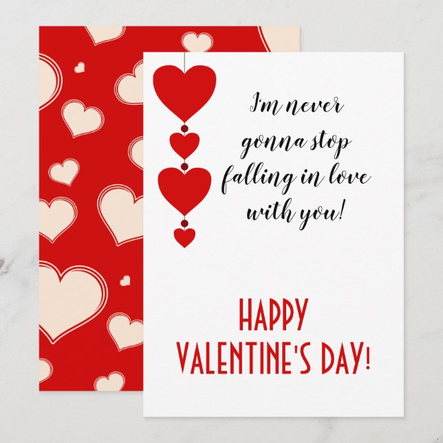 Cartes Pour Fêtes Annuelles Tomber amoureux de toi, Saint-Valentin (Devant / Derrière)