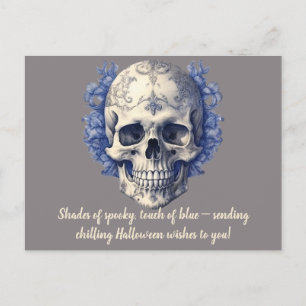 Cartes Pour Fêtes Annuelles Tons Bleus Joli et Déplaisant Halloween de crâne