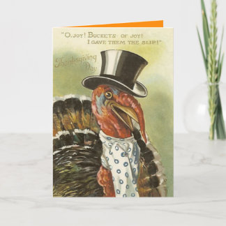 Cartes Pour Fêtes Annuelles Top Hat de la Turquie souriante