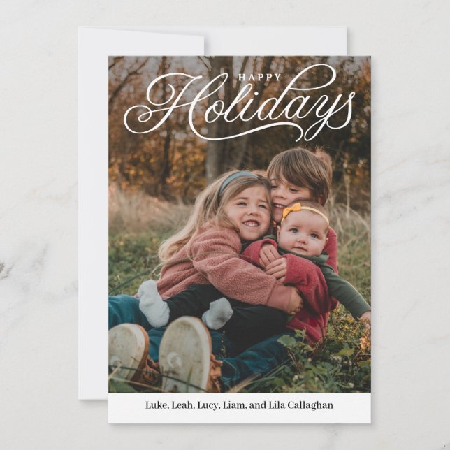 Cartes Pour Fêtes Annuelles Top légende Happy Holidays Editable Color Card (Devant)