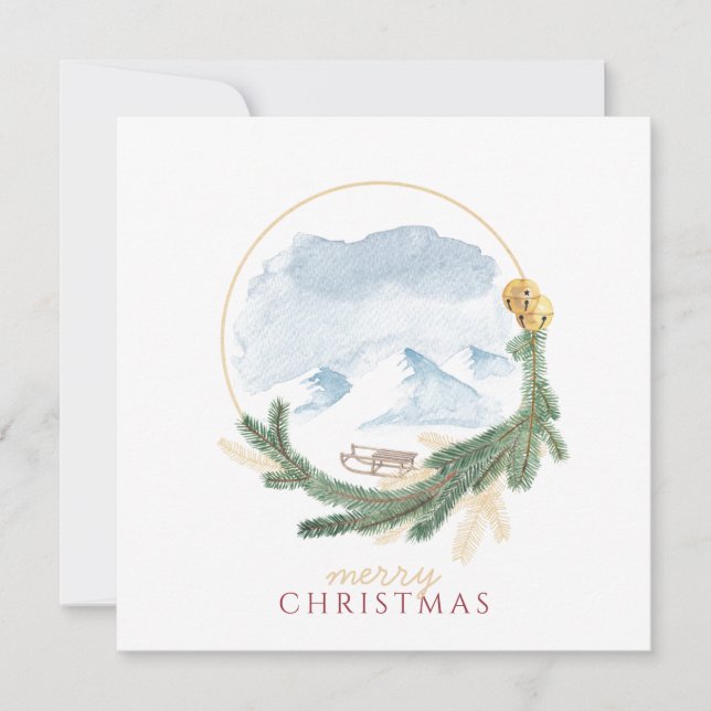 Cartes Pour Fêtes Annuelles Top Pittoresque des neiges de Noël (Devant)