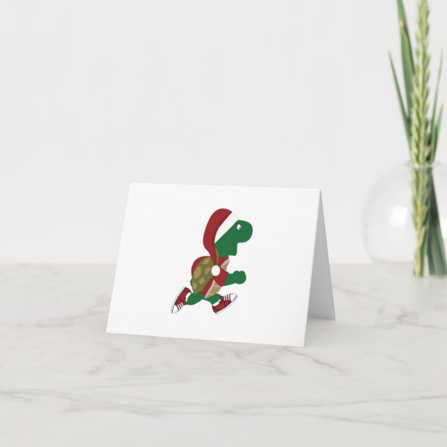 Cartes Pour Fêtes Annuelles Tortue de Noël (Devant)