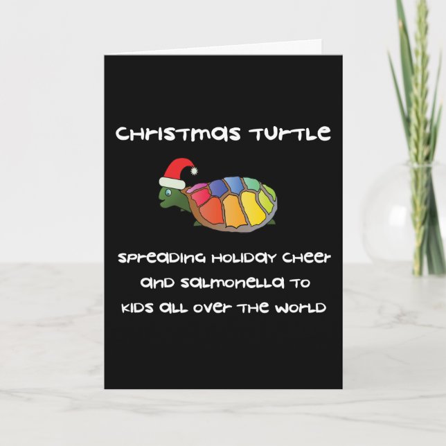 Cartes Pour Fêtes Annuelles Tortue de Noël (Devant)