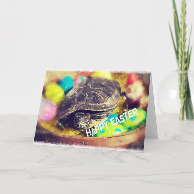 Cartes Pour Fêtes Annuelles Tortue de Pâques (Devant)