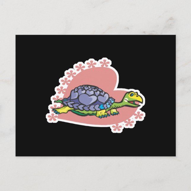Cartes Pour Fêtes Annuelles tortue des coeurs (Devant)