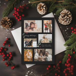 Cartes Pour Fêtes Annuelles Touche de collage photo minimal Holly