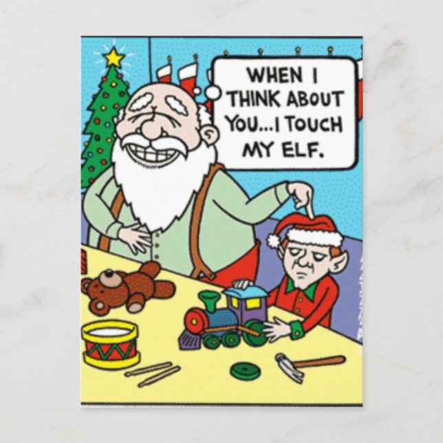 Cartes Pour Fêtes Annuelles Touchez mon Elf (Devant)