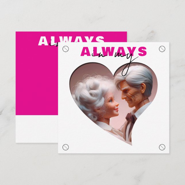 Cartes Pour Fêtes Annuelles Toujours dans mon coeur Saint Valentin (Devant / Derrière)