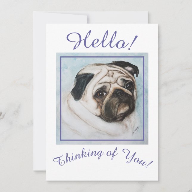 Cartes Pour Fêtes Annuelles Toujours penser à vous Carlin chiot (Devant)
