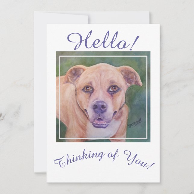 Cartes Pour Fêtes Annuelles Toujours penser à vous Golden Dog (Devant)