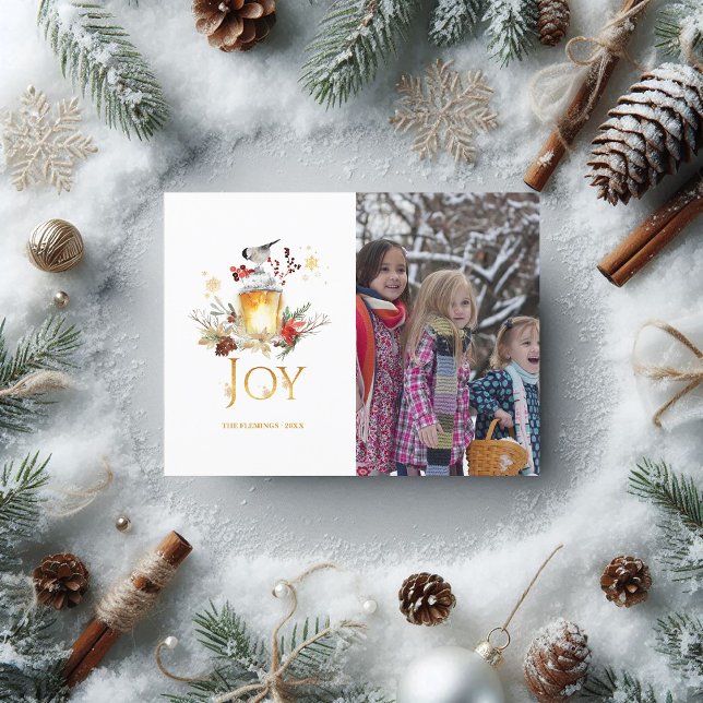 Cartes Pour Fêtes Annuelles Toujours vert - Forêt hivernale de Noël Photo (Evergreen - Wintertide Woodland Christmas Photo Holiday Postcard)