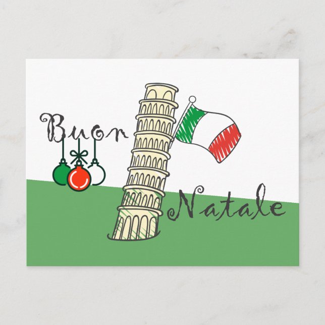 Cartes Pour Fêtes Annuelles Tour de Buon Natale de Pise (Devant)