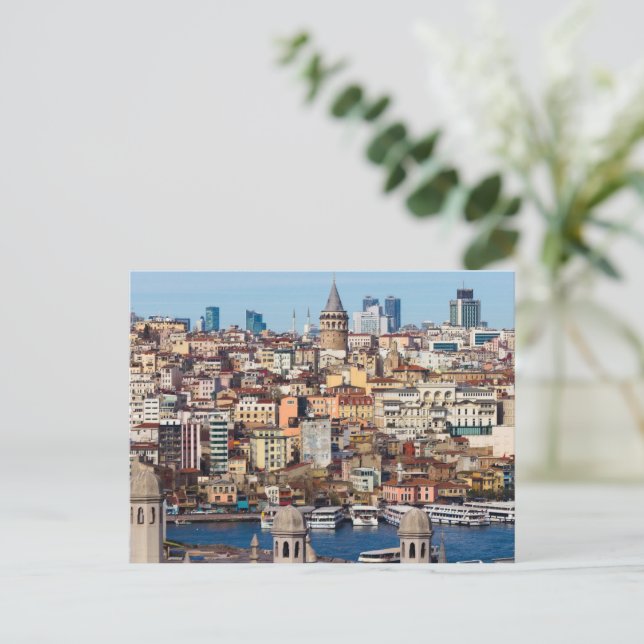Cartes Pour Fêtes Annuelles Tour de Galata, Turquie (Debout devant)