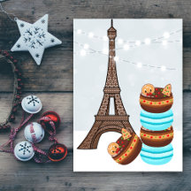 Tour Eiffel et Macarons d'hiver Noël