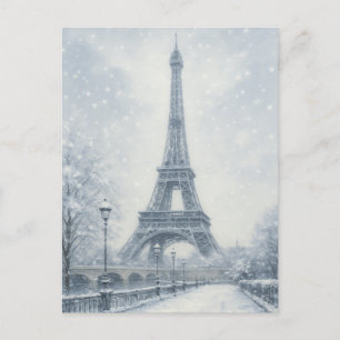 Cartes Pour Fêtes Annuelles Tour Eiffel - Scène d'hiver Paris