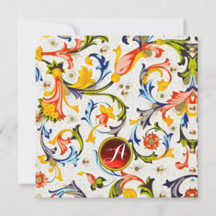 CARTES POUR FÊTES ANNUELLES TOURBILLONS FLORAUX DE LA RENAISSANCE FLORENTINE M