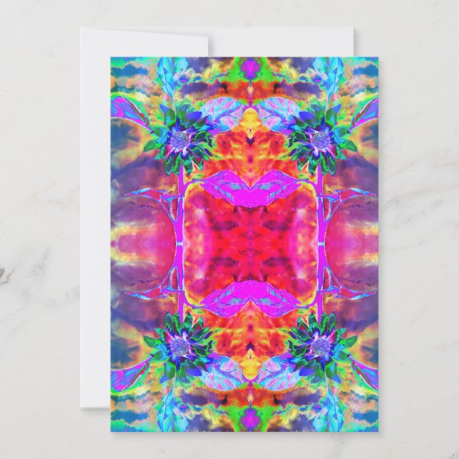 Cartes Pour Fêtes Annuelles tournesol Abstrait de chakra psychédélique (Devant)