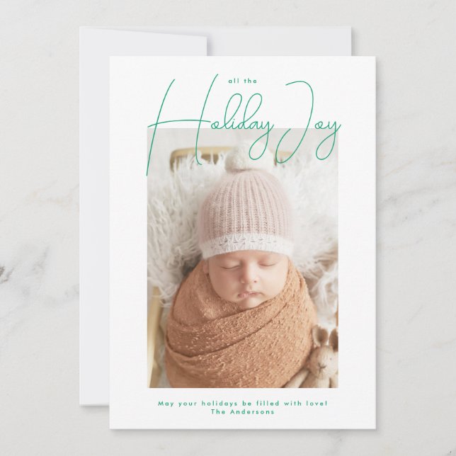 Cartes Pour Fêtes Annuelles Tous Joyeux Joyeux Joyeux Joyeux Joyeux Script Bra (Devant)