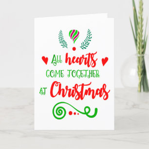 Cartes Pour Fêtes Annuelles Tous Les Coeurs Se Réunissent Lors Des Fêtes De No
