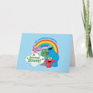 Cartes Pour Fêtes Annuelles Tous les Rainbows mènent à Sesame Street