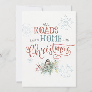 Cartes Pour Fêtes Annuelles Tous les Roads Lead Home for Christmas