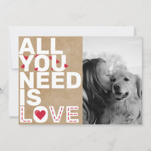 Cartes Pour Fêtes Annuelles Tout ce dont vous avez besoin est l'amour Collage