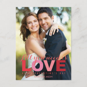Cartes Pour Fêtes Annuelles Tout ce dont vous avez besoin est Love Valentine's