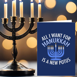 Cartes Pour Fêtes Annuelles Tout ce que je veux pour Hanukkah, c'est un nouvea