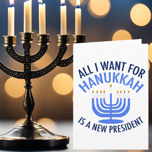 Cartes Pour Fêtes Annuelles Tout ce que je veux pour Hanukkah, c'est un nouvea