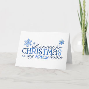 Cartes Pour Fêtes Annuelles Tout ce que je veux pour Noël ... Airman