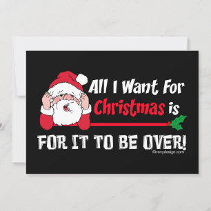 Cartes Pour Fêtes Annuelles Tout ce que je veux pour Noël Bah Humbug Funny Bla