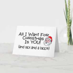 Cartes Pour Fêtes Annuelles Tout Ce Que Je Veux Pour Noël, C'Est Toi Et La Biè