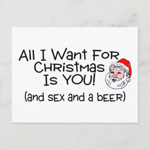 Cartes Pour Fêtes Annuelles Tout Ce Que Je Veux Pour Noël Est Toi Et La Bière