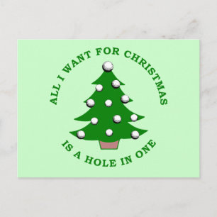 Cartes Pour Fêtes Annuelles Tout Ce Que Je Veux Pour Noël Est Un Trou En Un