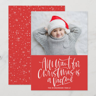Cartes Pour Fêtes Annuelles Tout ce que je veux pour Noël est un vaccin rouge 