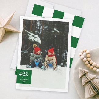 Cartes Pour Fêtes Annuelles Tout est brillant vert vérificateur festif gras