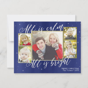 Cartes Pour Fêtes Annuelles Tout est calme Marine chrétienne Bleu de Noël Phot