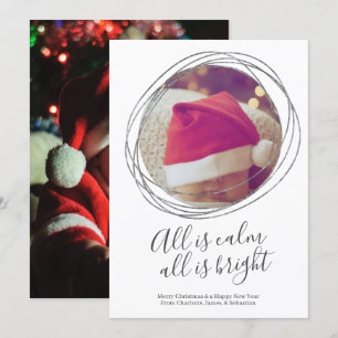 Cartes Pour Fêtes Annuelles Tout Est Calme Tout Est Lumineux Noël Personnalisé