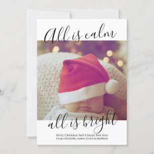 Cartes Pour Fêtes Annuelles Tout Est Calme Tout Est Lumineux Noël Personnalisé