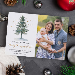 Cartes Pour Fêtes Annuelles Tout est fin Gratty Gold Script Photo