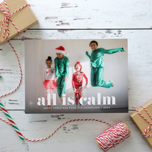 Cartes Pour Fêtes Annuelles Tout est généralement calme photo simple (Créateur téléchargé)