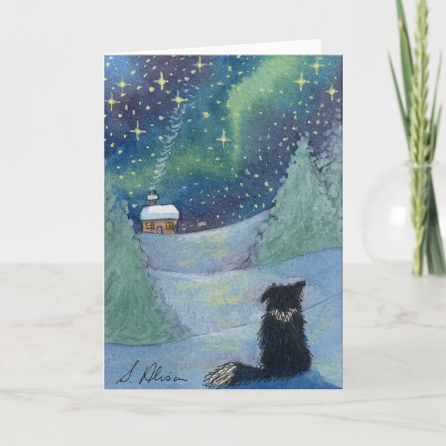 Cartes Pour Fêtes Annuelles Tout est lumineux Border Collie chien (Devant)