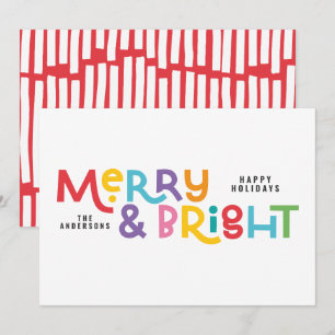 Cartes Pour Fêtes Annuelles Tout est lumineux fun moderne brillant Noël scinti