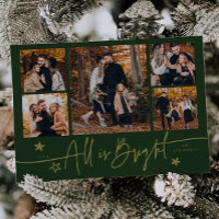 Tout est vert brillant Multi Photo Holiday Card