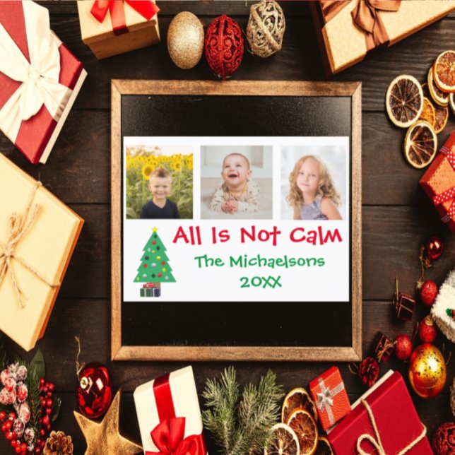 Cartes Pour Fêtes Annuelles Tout n'est pas calme Noël Photo Collage (Créateur téléchargé)