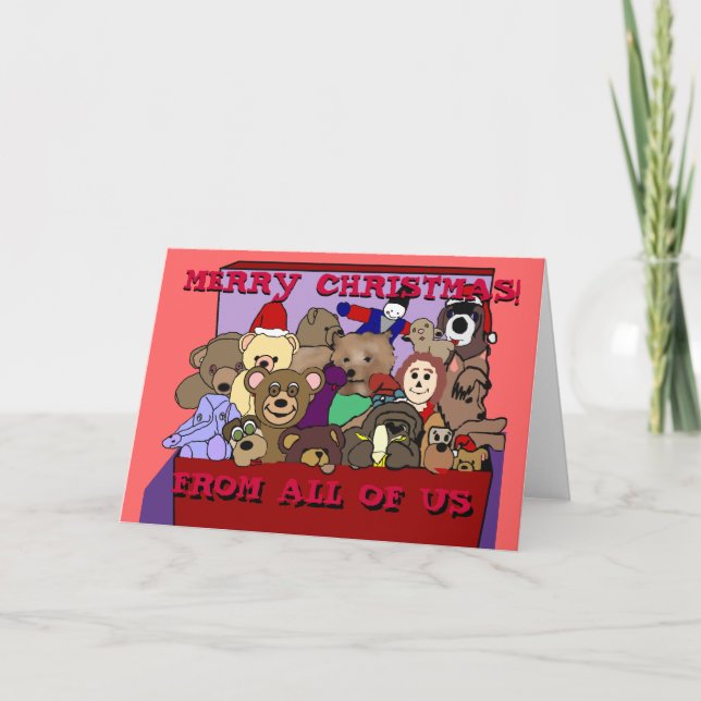 Cartes Pour Fêtes Annuelles Toy Chest Joyeux Noël de Nous tous (Devant)