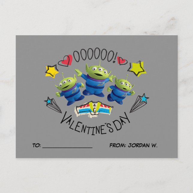 Cartes Pour Fêtes Annuelles Toy Story - Aliens | Saint Valentin (Devant)